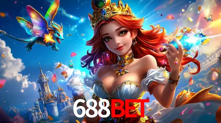 A princesa de um reino de fantasia mágico, com seu pequeno dragão, apresentando um mundo de prêmios encantados nos jogos de caça-níqueis do cassino 688BET.